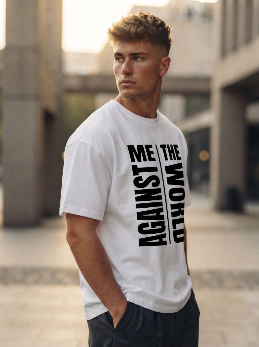 Me Against The World Oversized Graphic T-Shirt "Homme"