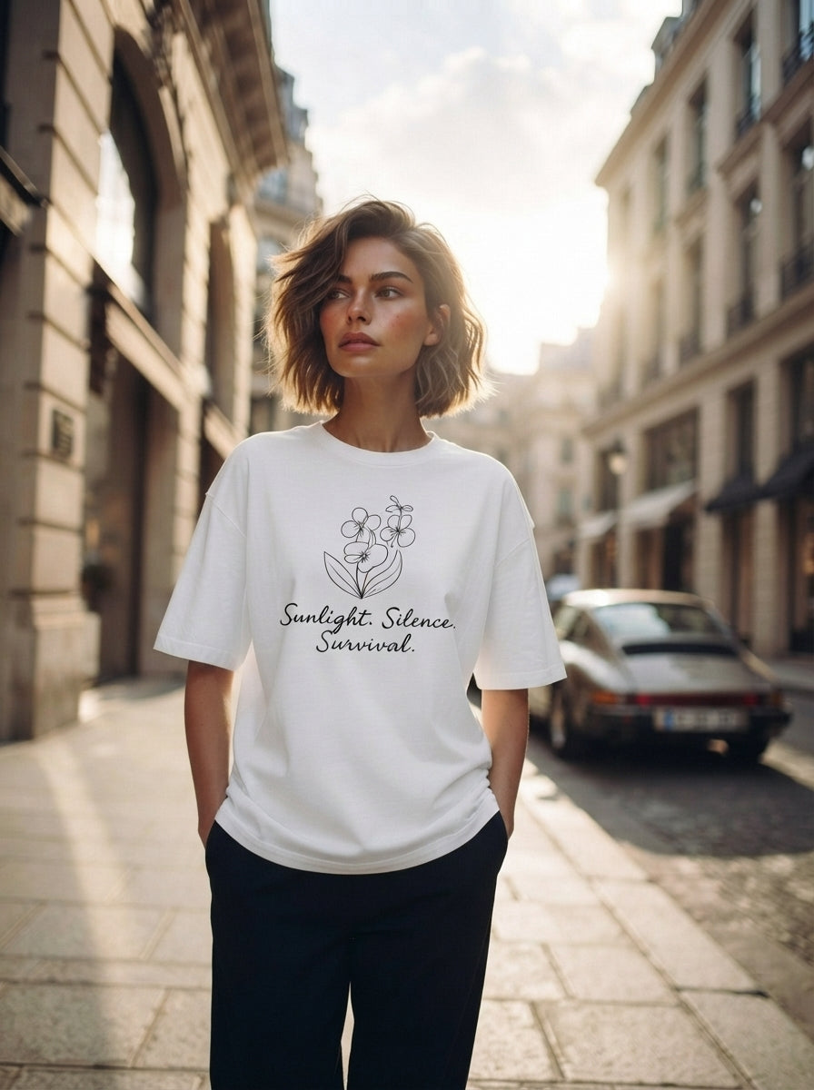 Sunlight. Silence. Survival. Botanical Graphic T-Shirt