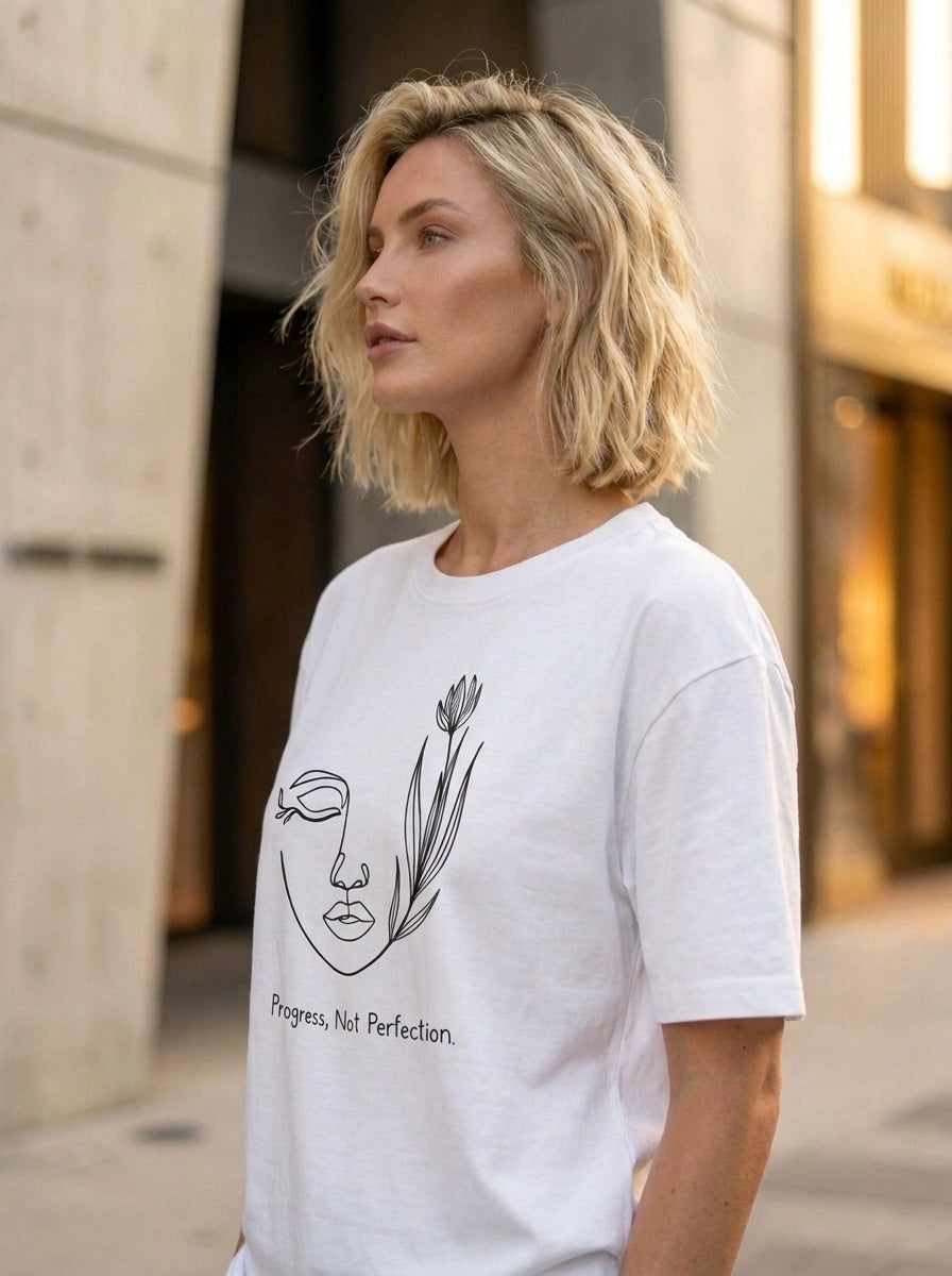 Progress, Not Perfection Line Art Graphic T-Shirt