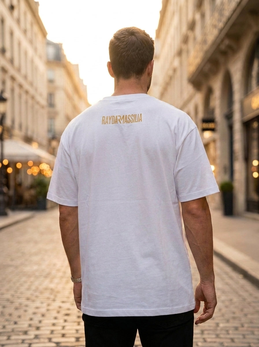 T-shirt Homme Oversize Noir – Raydam Massilia | Logo Poitrine & Grand Imprimé Dos