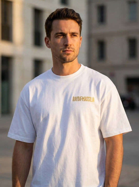 T-shirt Homme Oversize Noir – Raydam Massilia | Logo Poitrine & Grand Imprimé Dos
