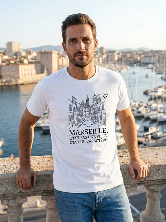 T-Shirt Premium Homme "L'Esprit de Massilia" – Coton Lourd & Line-Art