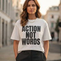 Action Not Words Oversized Graphic T-Shirt "Femme"