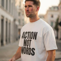 Action Not Words Oversized Graphic T-Shirt "Homme"