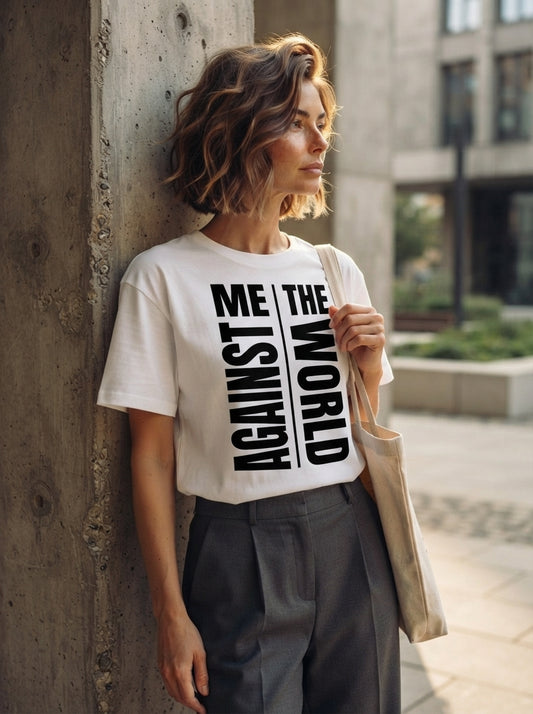 Me Against The World Oversized Graphic T-Shirt "Femme"