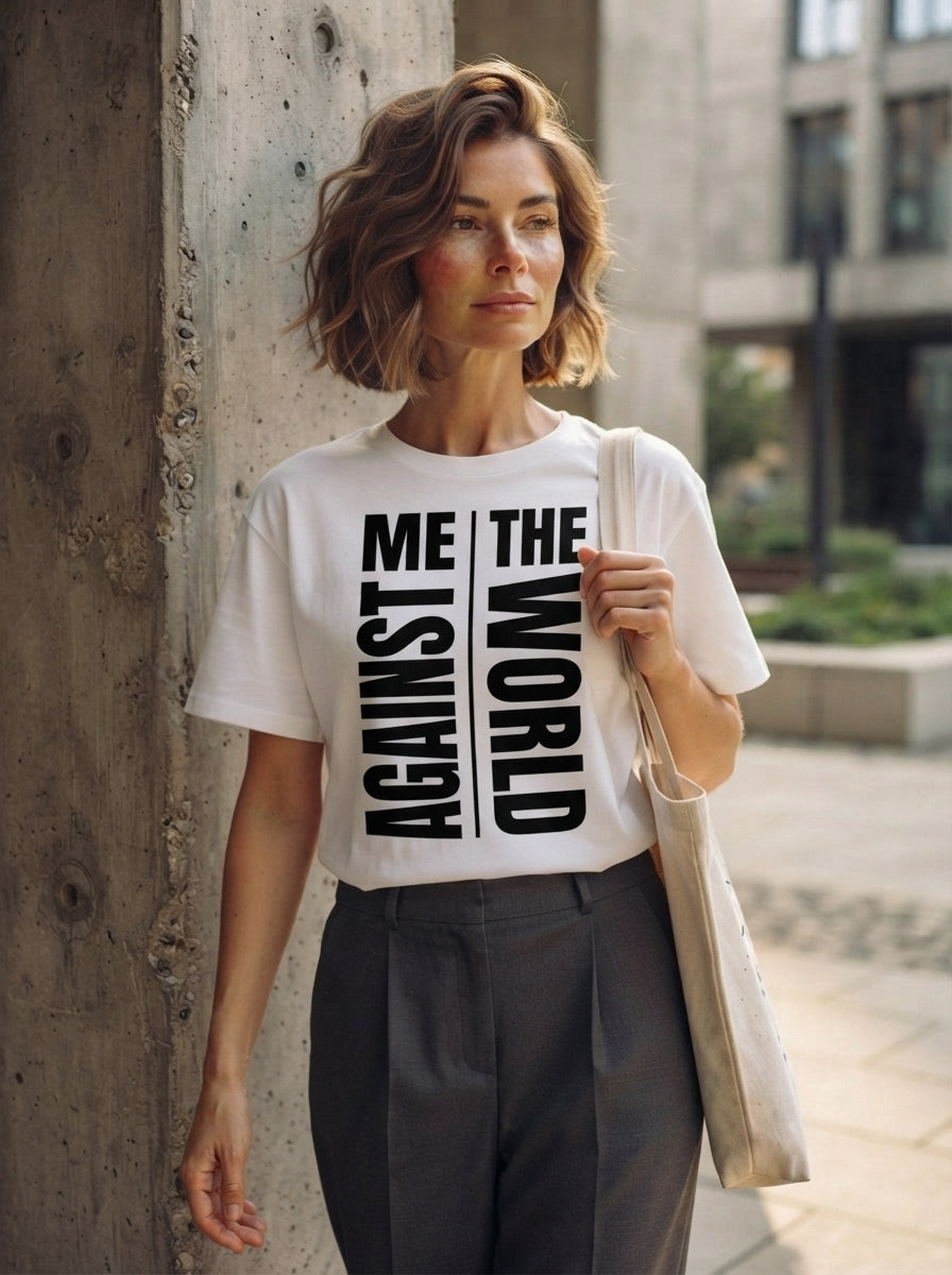 Me Against The World Oversized Graphic T-Shirt "Femme"