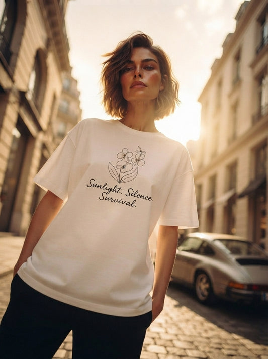 Sunlight. Silence. Survival. Botanical Graphic T-Shirt