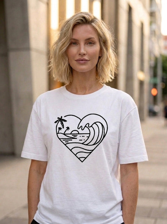 Ocean Heart Graphic T-Shirt