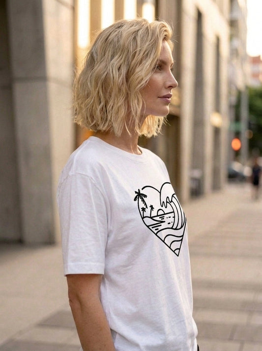 Ocean Heart Graphic T-Shirt