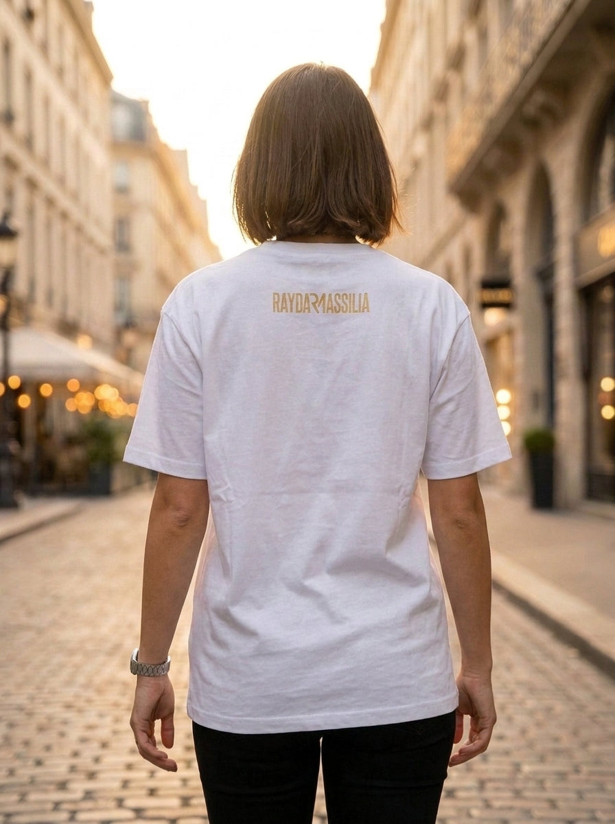 T-shirt Femme Oversize Noir – Raydam Massilia | Logo Poitrine & Grand Imprimé Dos