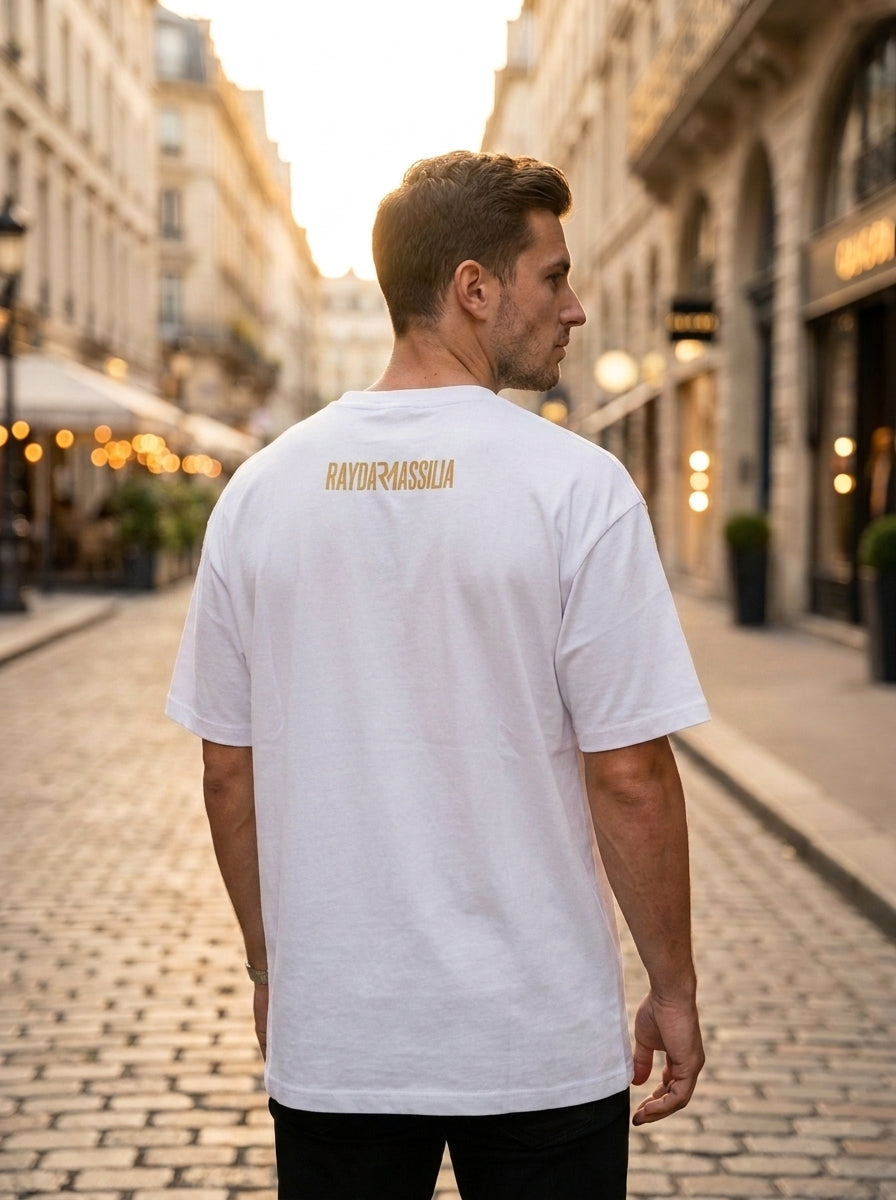 T-shirt Homme Oversize Noir – Raydam Massilia | Logo Poitrine & Grand Imprimé Dos