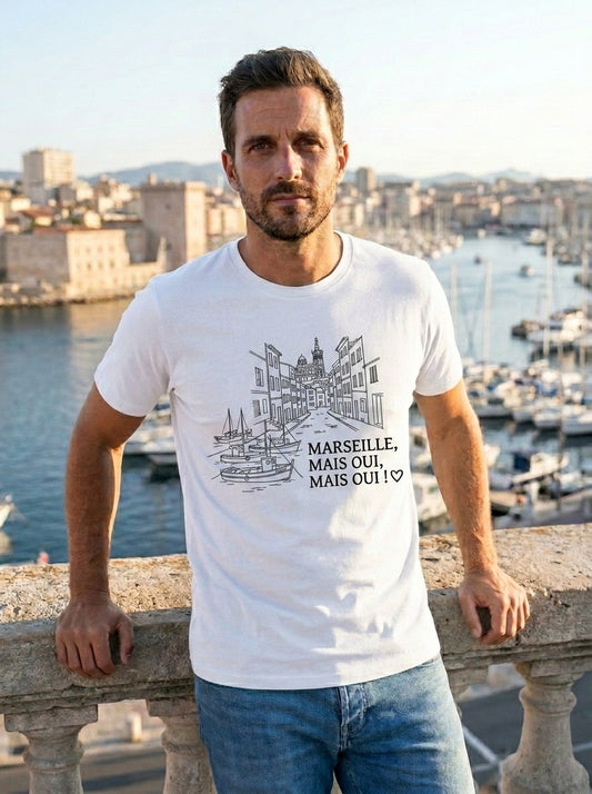 T-Shirt Premium Homme "L'Esprit de Massilia" – Coton Lourd & Line-Art