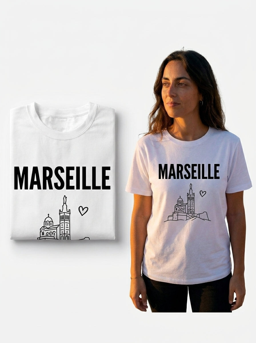 T-Shirt Premium Femme "L'Esprit de Massilia" – Coupe Loose & Design Minimaliste