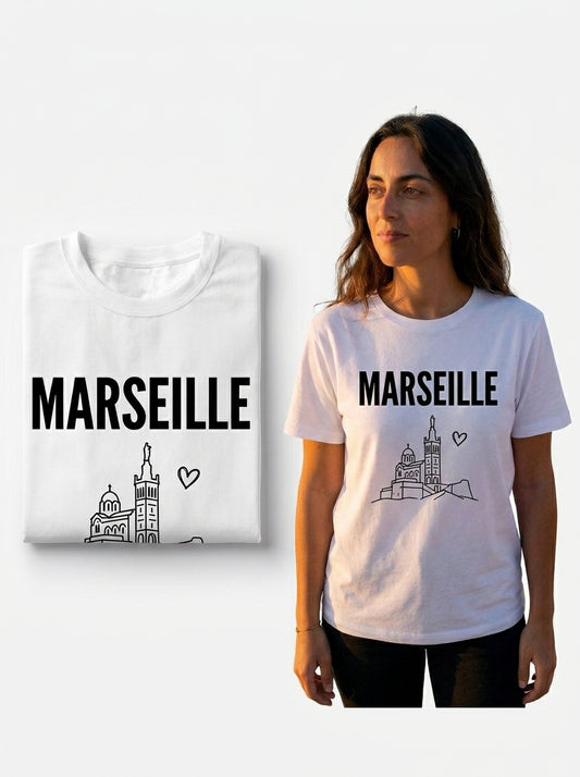 T-Shirt Premium Femme "L'Esprit de Massilia" – Coupe Loose & Design Minimaliste