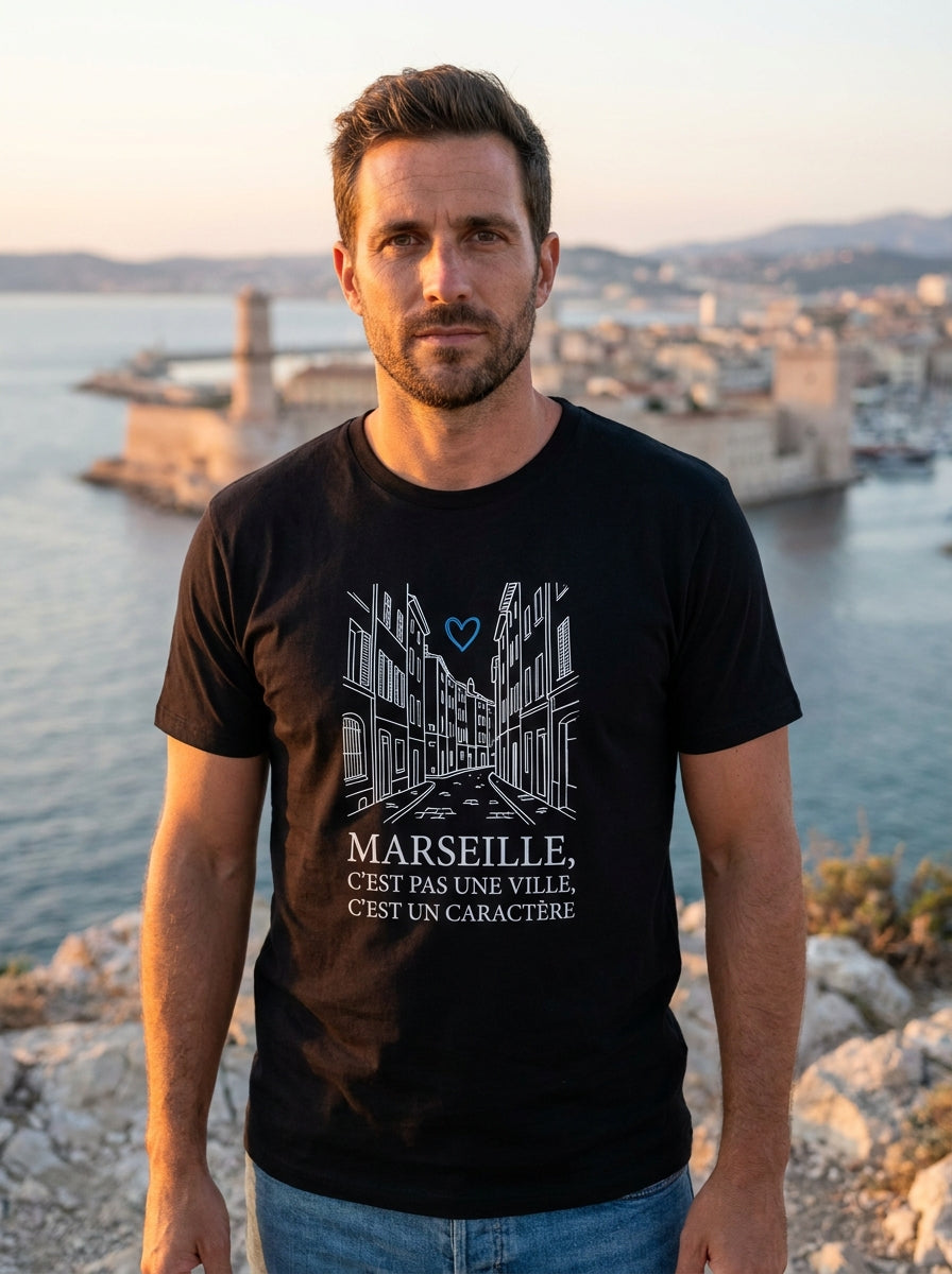 T-Shirt Premium Homme "L'Esprit de Massilia" – Coton Lourd & Line-Art