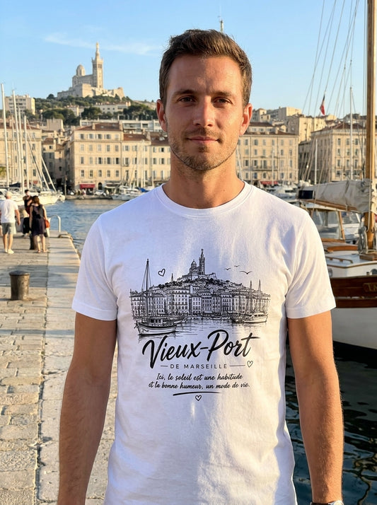 T-Shirt Premium Homme "L'Esprit de Massilia" – Coton Lourd & Line-Art